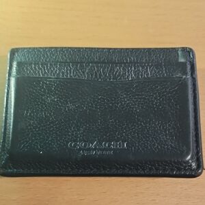 Coach Dark Leather Card Holder